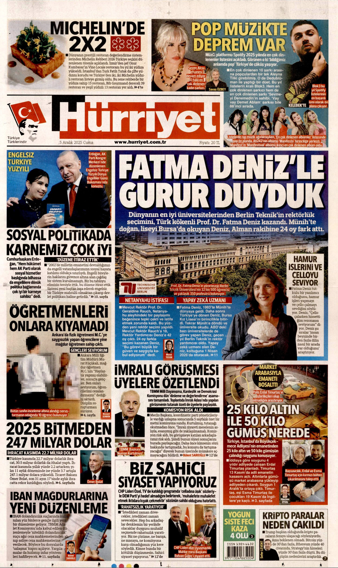 HÜRRİYET Gazete Manşeti