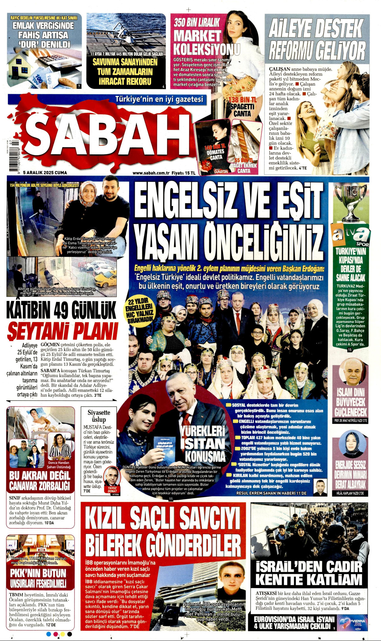 SABAH Gazete Manşeti