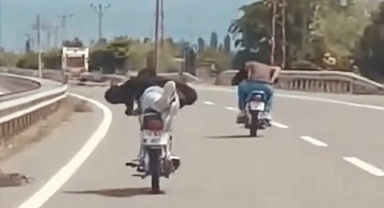 Iğdır'da motorcular yürekleri ağza getirdi